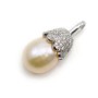 Sterling silver 925 rhodium and zirconium for half-drilled pearl x 1pc