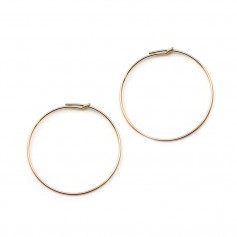 Gold Filled Hoop Earrings 0.7x45mm x 2pcs