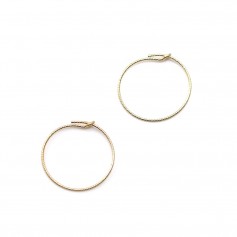 Gold Filled Sparkle Hoops 20x0.7mm x 2pcs