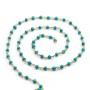 Chaîne Argent Doré avec Turquoise reconstitué en 3-4mm x 20cm