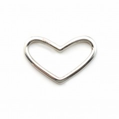 925 silver rings, heart, 12.5x18mm x 1pc