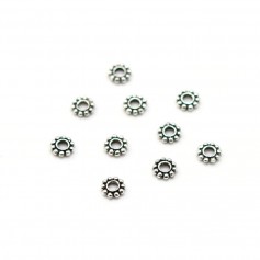  spacer flower shaped bead in silver 925 4.5mm x 10pcs