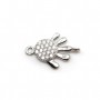 925 sterling silver charm hand with zirconium 10x15mm x 1pc