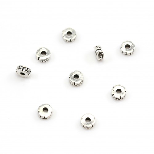925 sterling silver beads spacer flower 6.0*4.0mm x 15pcs