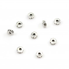 Pearl spacer 3.8mm - Silver 925 x 6pcs