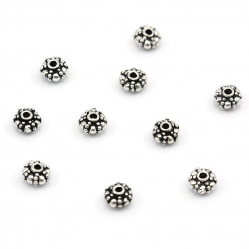 925 sterling silver spacer shaped flower 5.8mm x2pcs