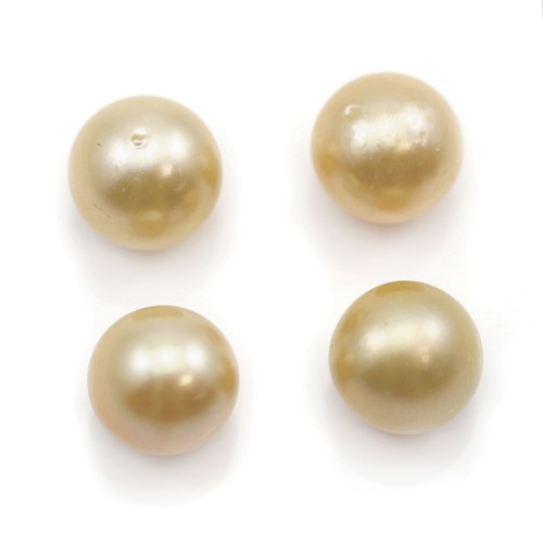 Perla de los Mares del Sur, champán, redonda, 9-10mm x 1pc
