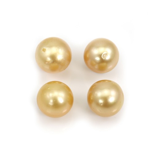Perle des mers du Sud, dorée, ronde, 9-9.5mm x 1pc
