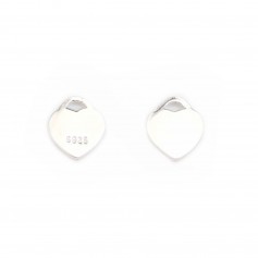 Charm a cuore in argento 925 9x11mm x 1pc