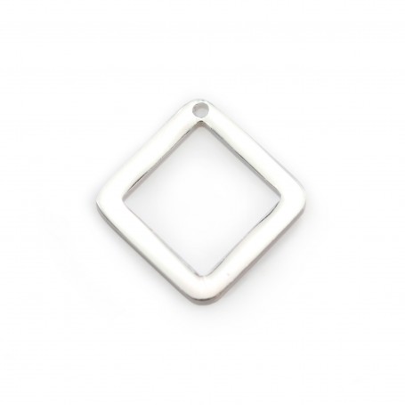925 sterling silver hollowed out square charm 9mm x 2pcs