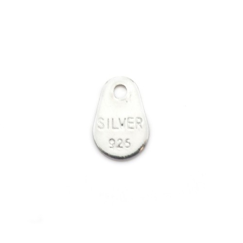 Etichetta "argento" in argento 925 3,5x5,5 mm x 10 pezzi