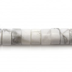 Howlite branco, Heishi redondo, 2x4,5mm x 39cm
