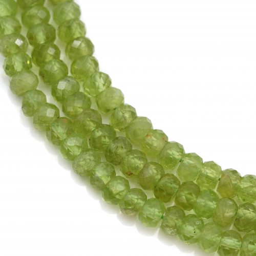 Peridot faceted rondelle 3*5mm x 40cm