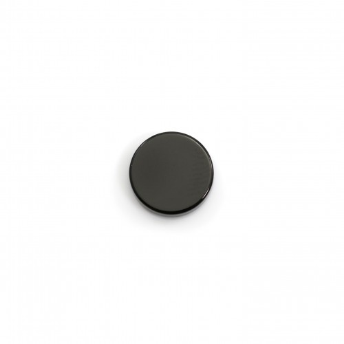 Cabujón Onyx negro, redondo y plano 8mm x 2pcs