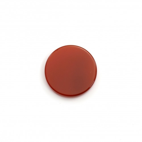 Cabochon di agata rossa, rotondo piatto, 14 mm x1 pz