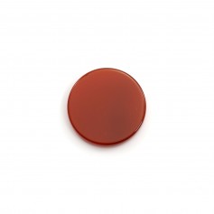 Cabochon agate rouge, rond plat, 14mm x1pc
