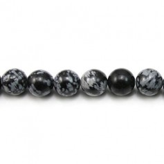 Obsidian snowflake round 10,5mm x 6pcs