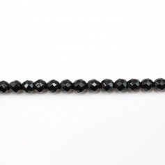 Agata nera rotonda sfaccettata 4 mm x 20 perline