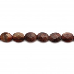 Red tiger stone oval faceted 8x10mm x 6pcs