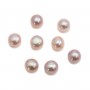 Perles de culture d'eau douce, semi-percée, mauve, bouton, 4-4.5mm x 4pcs