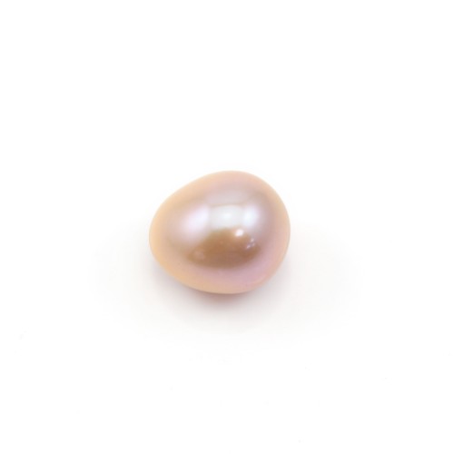 Perla coltivata d'acqua dolce, semi-perforata, viola, ovale, 9-9,5 mm x 1 pz