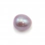 Perle de culture d'eau douce semi-percé, ovale mauve, 9-9.5mm x 1pc