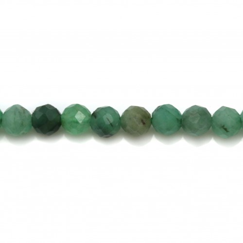 Smeraldo, rotondo sfaccettato, 3 mm x 10 pz