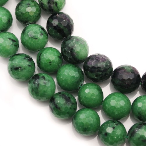 Ruby Zoisite Faceted Round 10mm X 40cm