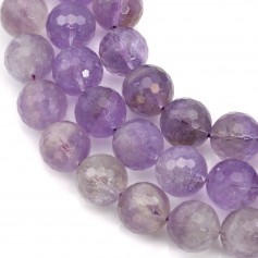 Amethyst Clear Round Faceted 18mm x 40cm