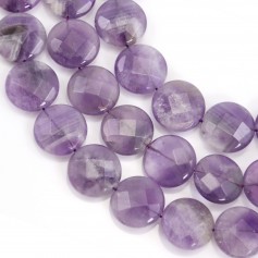 Clear Round Faceted Amethyst 18mm x 40cm
