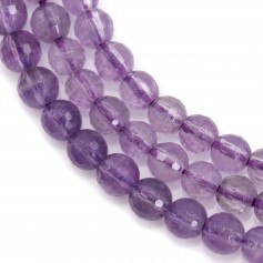 Light amethyst, round faceted, 6mm x 39cm
