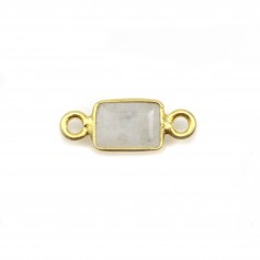 Rectangle faceted moonstone on silver gilt 5x13mm x1pc