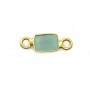Chalcedony rectangle faceted on silver gilt 5x13mm x1pc