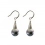 Earring starling silver 925 & tahiti cultured pearl x 2pcs