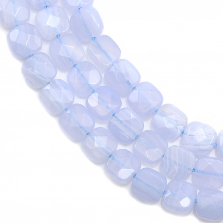 Blue Chalcedony, in a faceted squared shaped 6mm x 39cm