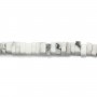 Howlite blanche, forme rondelle carré, 2.5x4.5mm x 40cm