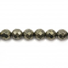 Pyrite Faceted Round 10mm x 39cm