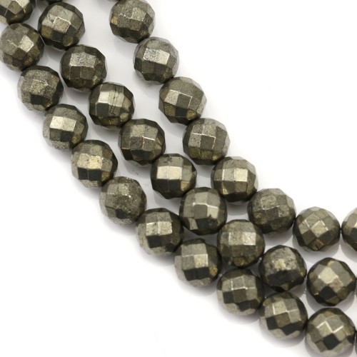 Pyrite Faceted Round 6mm x 40cm 