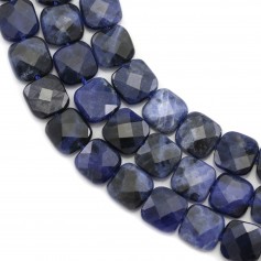 Sodalite faceted square shape 8mm x 39cm