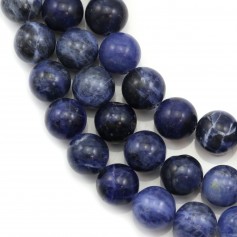 Round sodalite beads on thread 14mm x 40cm