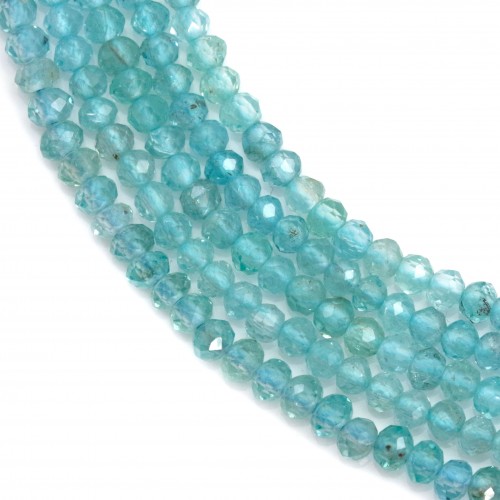 Apatite faceted round flatened 3-4mm x 40cm