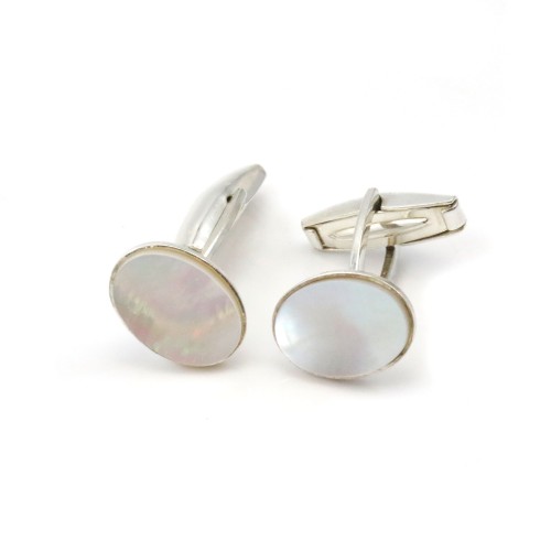 Oval mother of pearl cufflink x2pcs