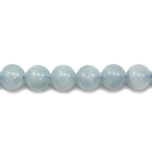 Aquamarine Round 6mm x 5 perles