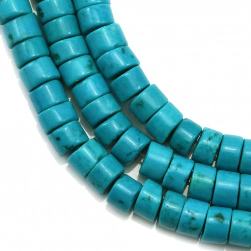 Turquoise reconstituted, in shaped of a washer 3 * 4mm x 40cm