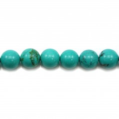 Round green treated turquoise 10mm x 10pcs