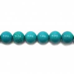 Round green treated turquoise 8mm x 10pcs