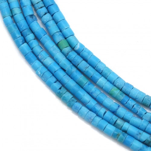 Turchese ricomposto blu, a forma di tubo, 2,0 mm x 39 cm