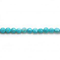 Turquoise reconstituted in faceted round flat shape 4mm x 10pcs
