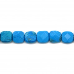 Turquoise treated square facet 6mm x 4pcs