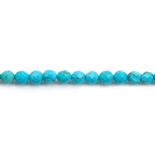Turquoise reconstituted in the shape of round faceted, 4mm x 20pcs